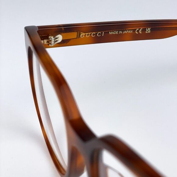 NEW Gucci GG1305OA 003 Havana Crystal Square Women Eyeglasses - Picture 7 of 10